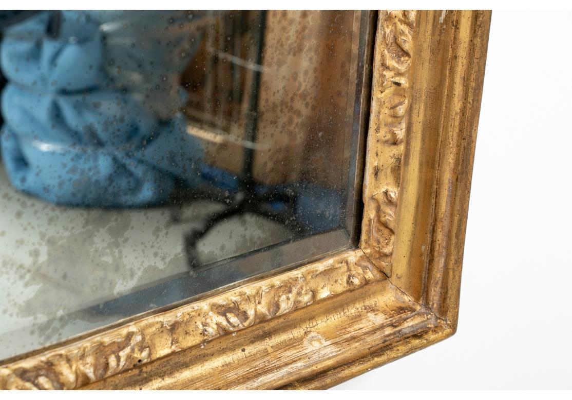 Sculpté A.I.C., 18ème siècle, miroir sculpté et doré avec écusson en forme de buste. en vente