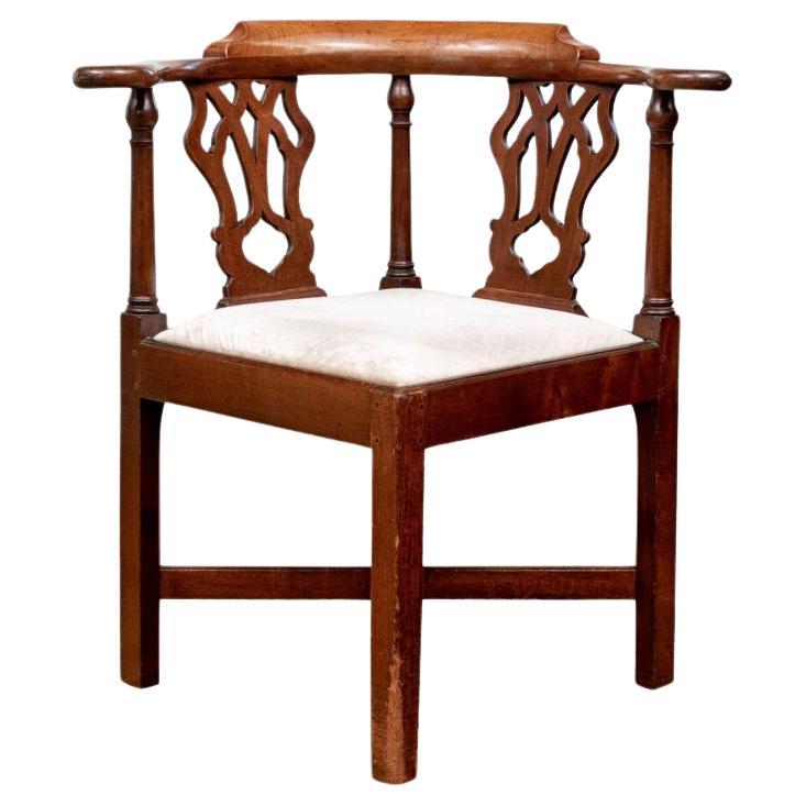 18th C. Carved Mahogany Corner Chair