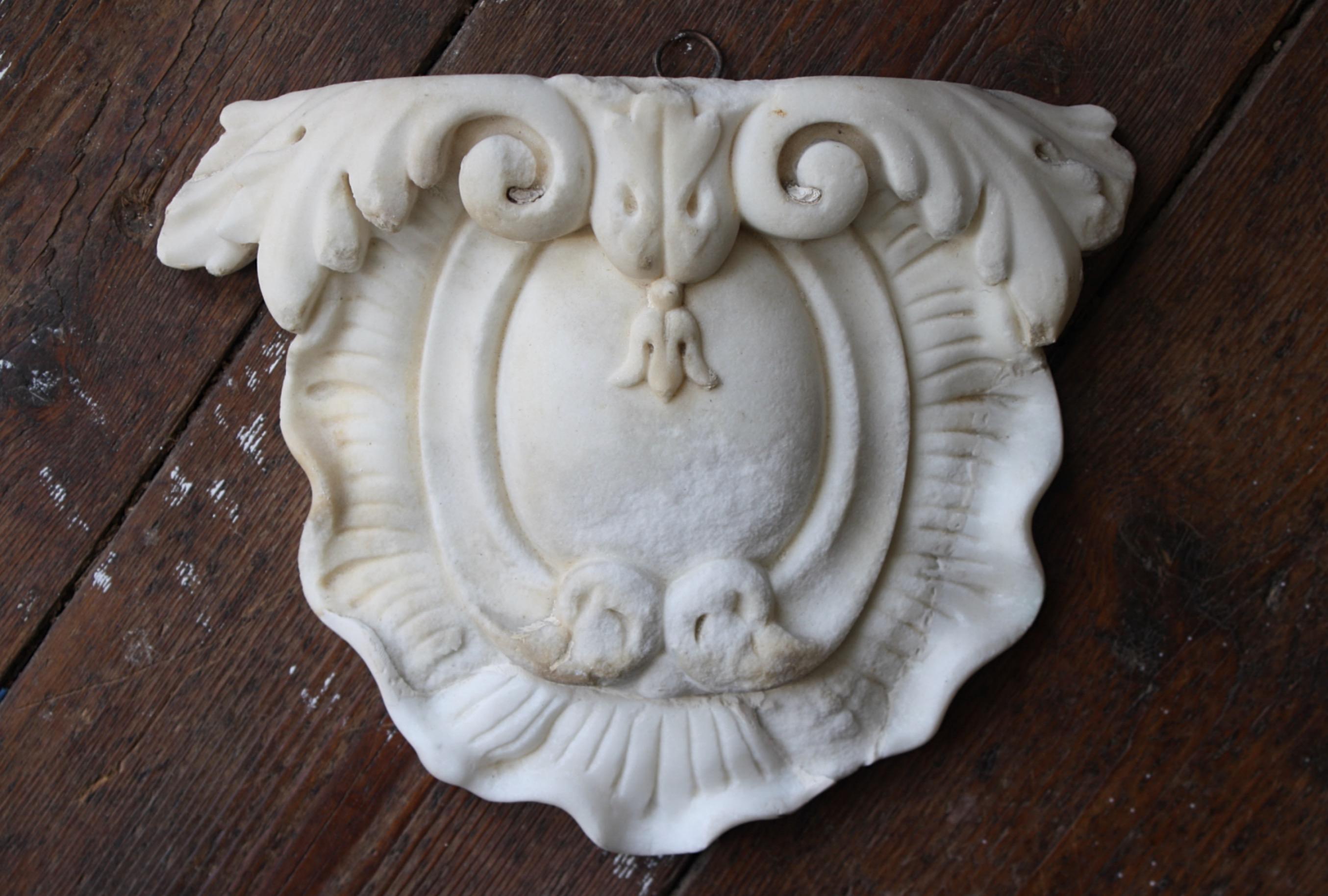 18th C Carved Marble Cartouche Decorative Architectural Elements Grand Tour 3