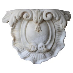 18th C Carved Marble Cartouche Decorative Architectural Elements Grand Tour