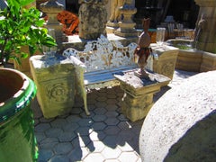 Hand Carved Stone Antique Garden Outdoor Indoor Side Center Coffee Table Base LA