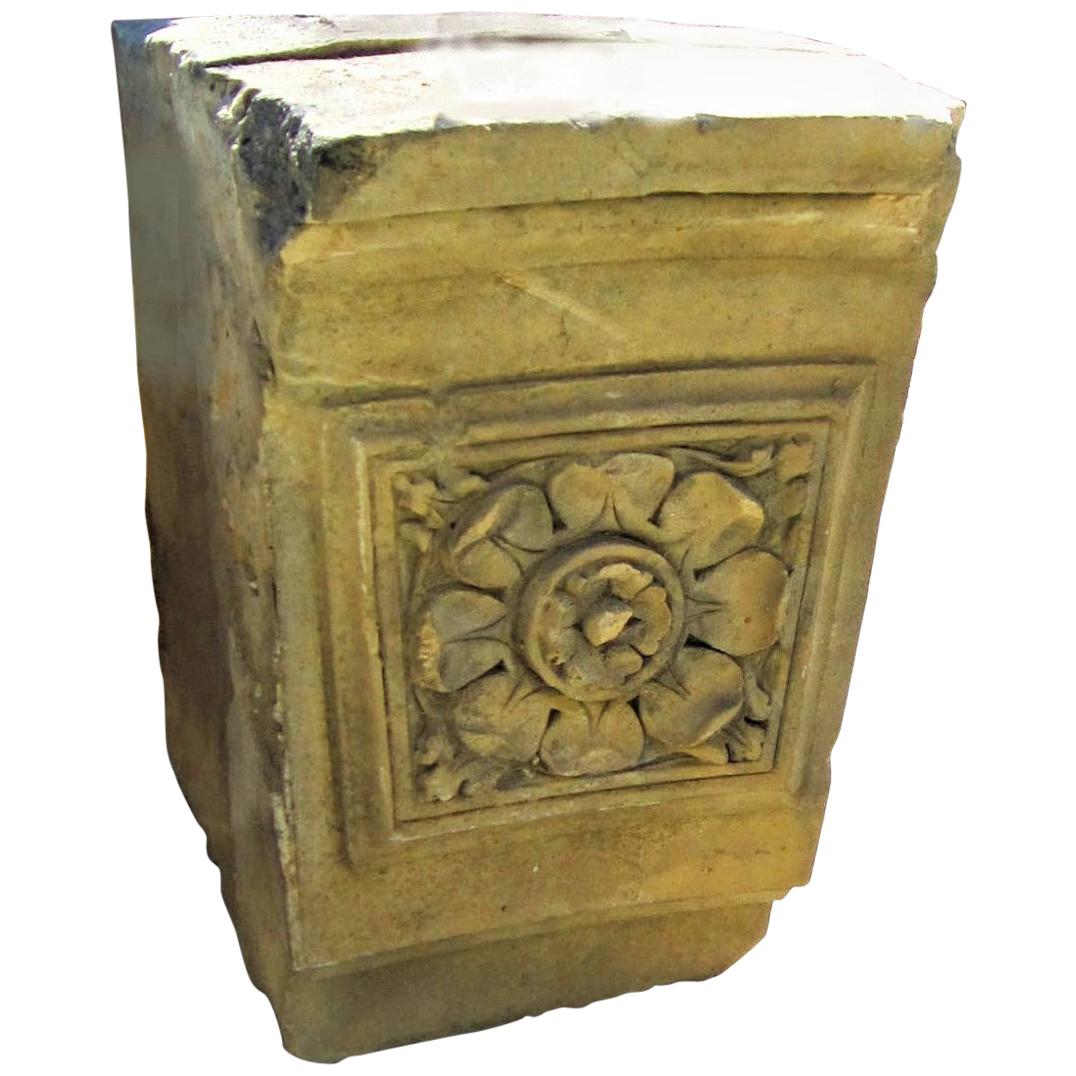 Hand Carved Stone Antique Garden Outdoor Indoor Side Center Coffee Table Base LA