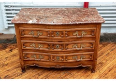 18th Century Carved Walnut Marble-Top Commode