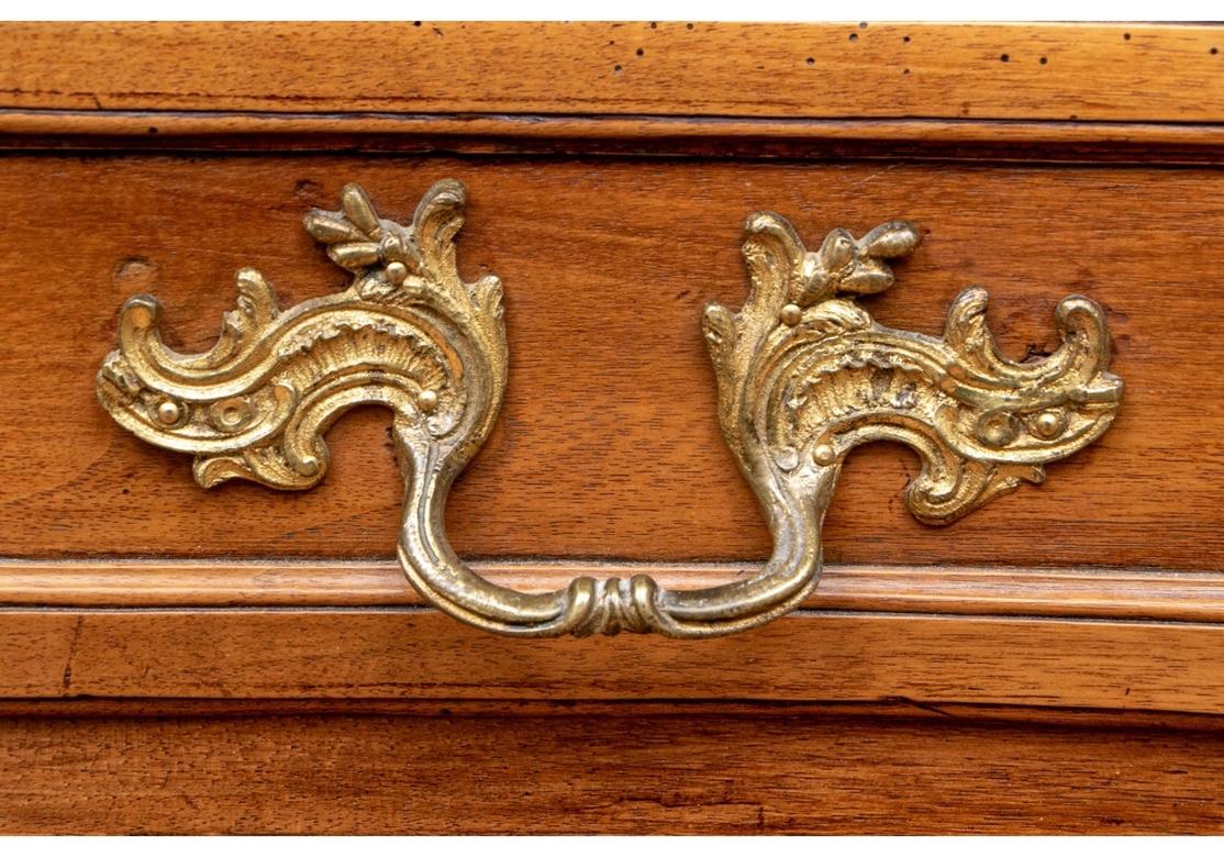 French 18th Century Carved Walnut Marble-Top Commode For Sale