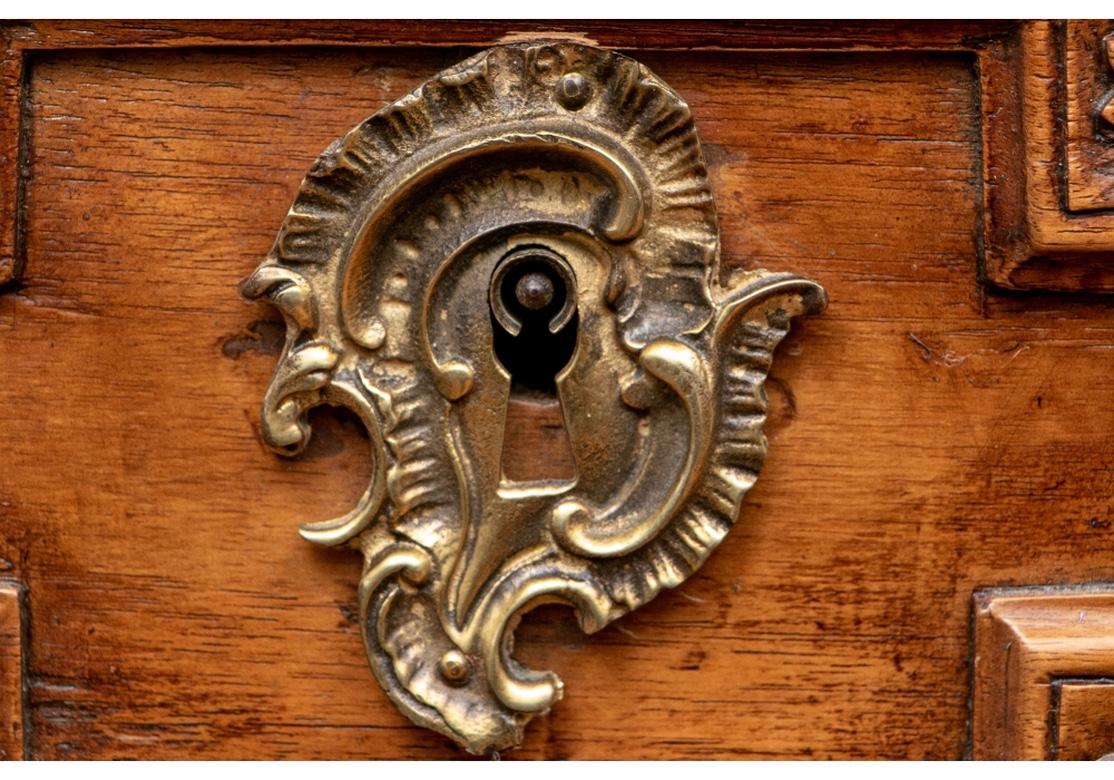 19th Century 18th Century Carved Walnut Marble-Top Commode For Sale