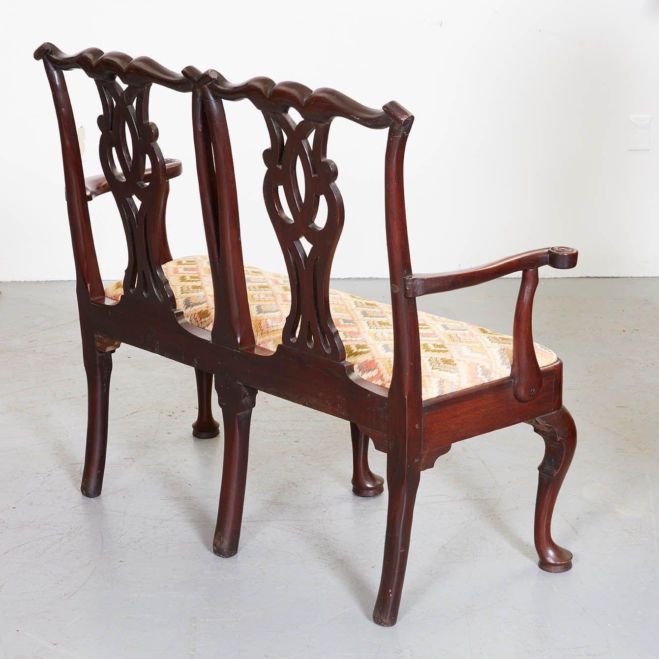 Mahogany 18th c. Chairback Settee For Sale