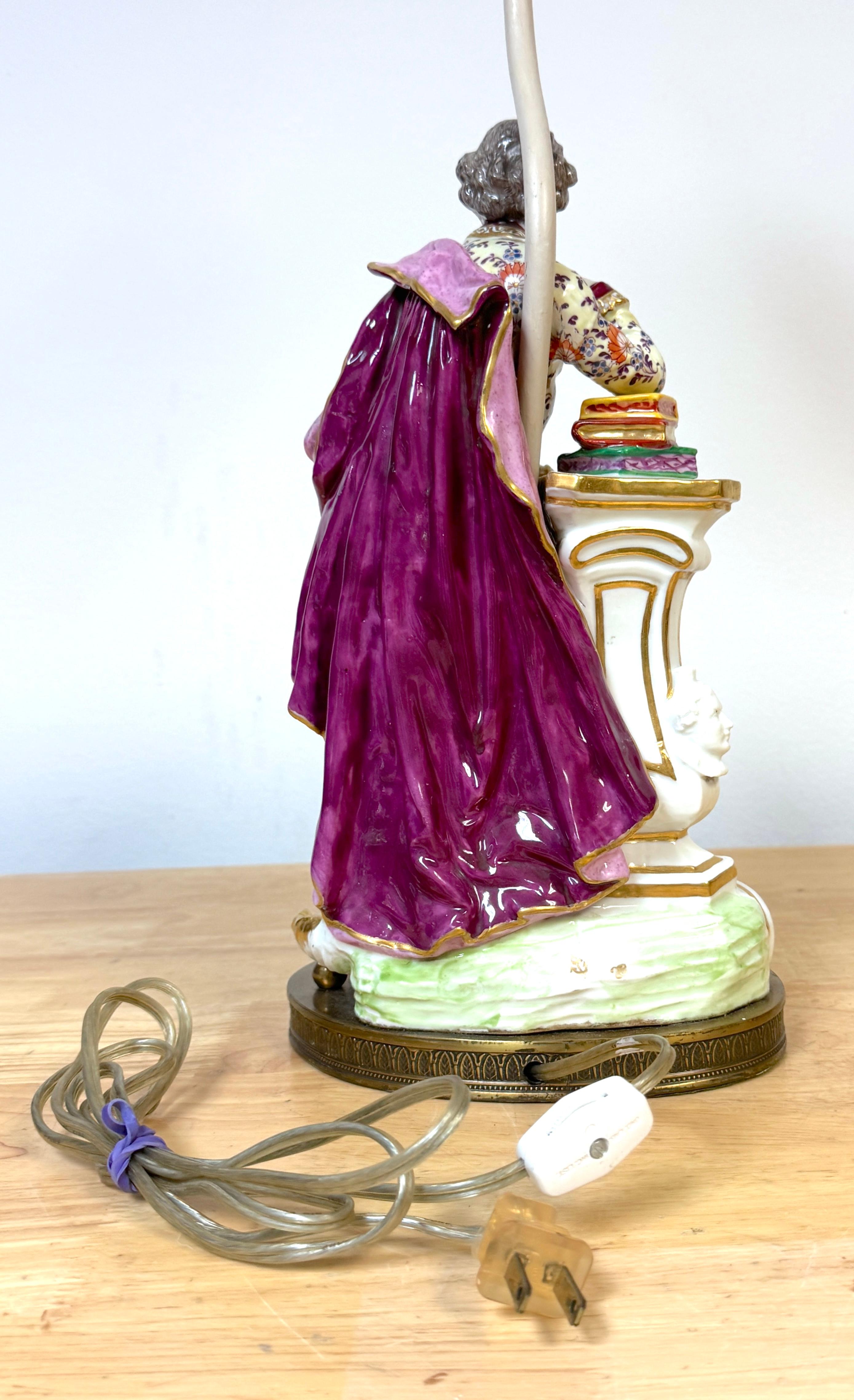 Chelsea Porcelain Figur von Shakespeare aus dem 18. Jahrhundert, jetzt als Lampe im Angebot 5