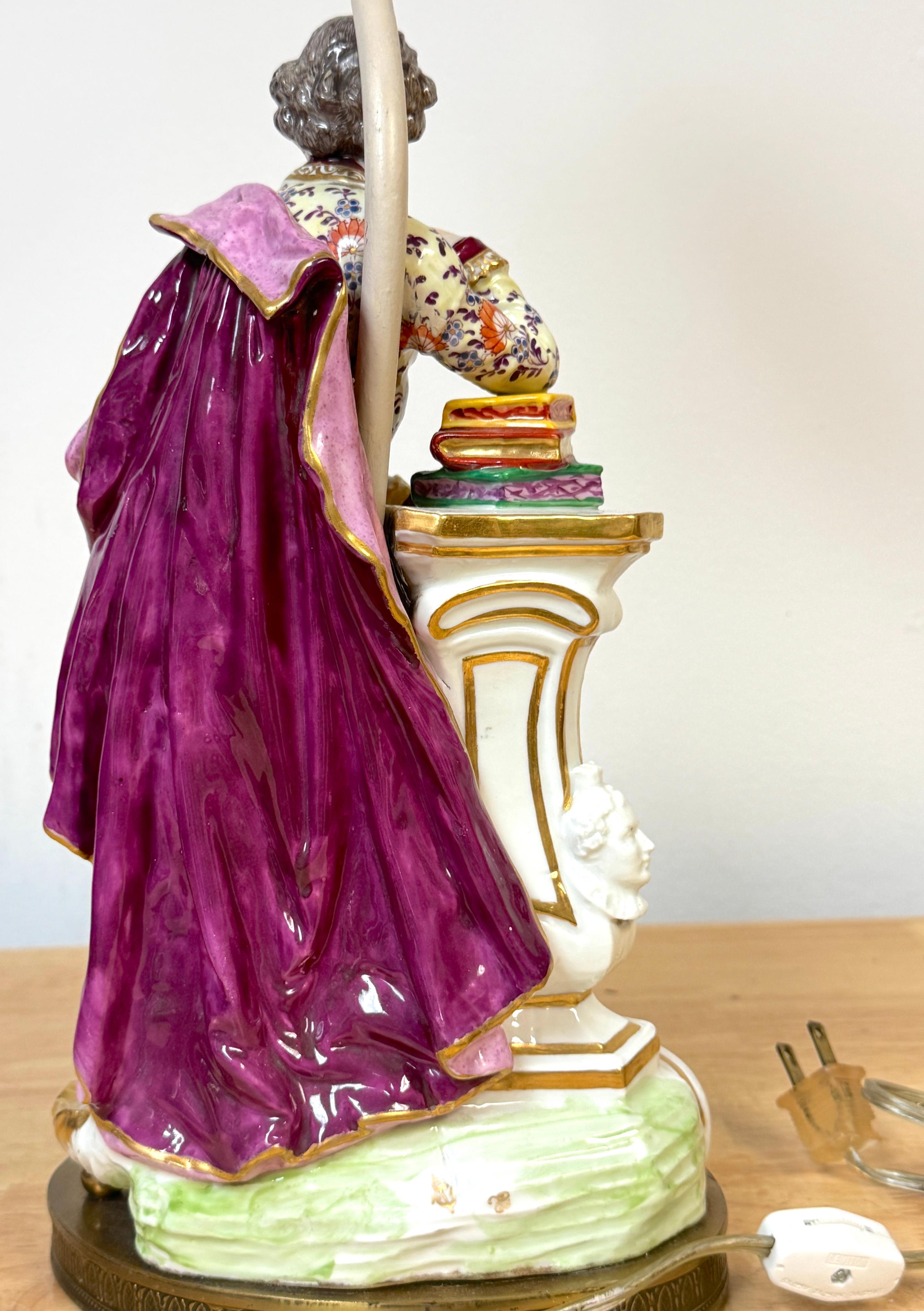 Chelsea Porcelain Figur von Shakespeare aus dem 18. Jahrhundert, jetzt als Lampe im Angebot 7