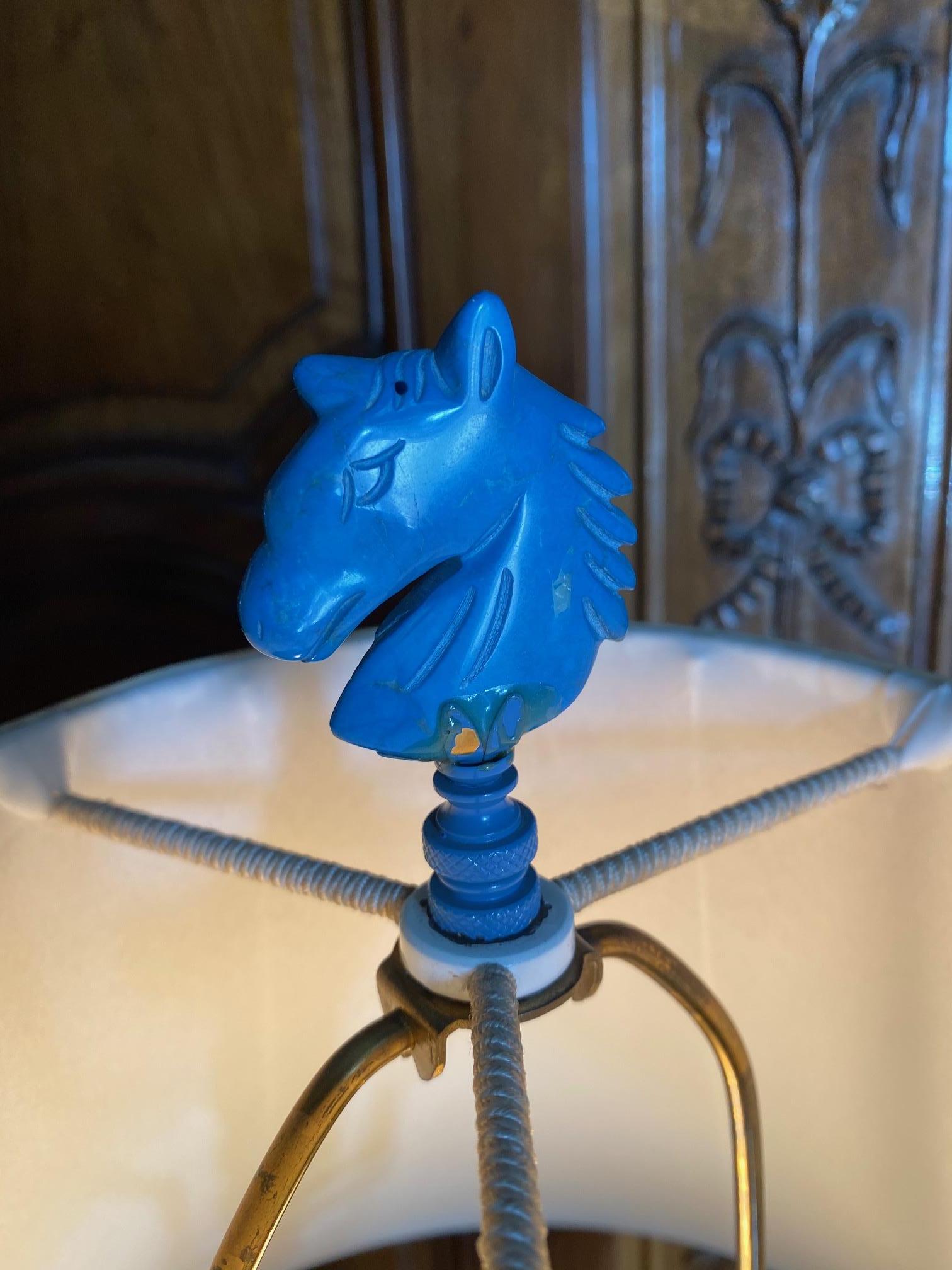 18th C. Table Lamp Ceramic Baluster Chinese blue Vase & Shade Finial Antiques LA For Sale 4