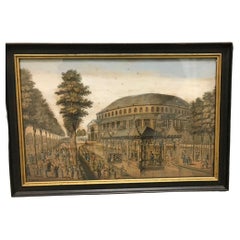 18th C. Colored Engraving, The Chinese House at Ranelagh Gardens After Canaletto