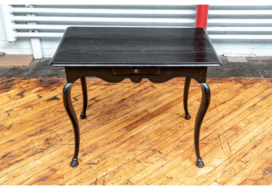 Queen Anne 18th Century Continental Ebonized Occasional Table  For Sale