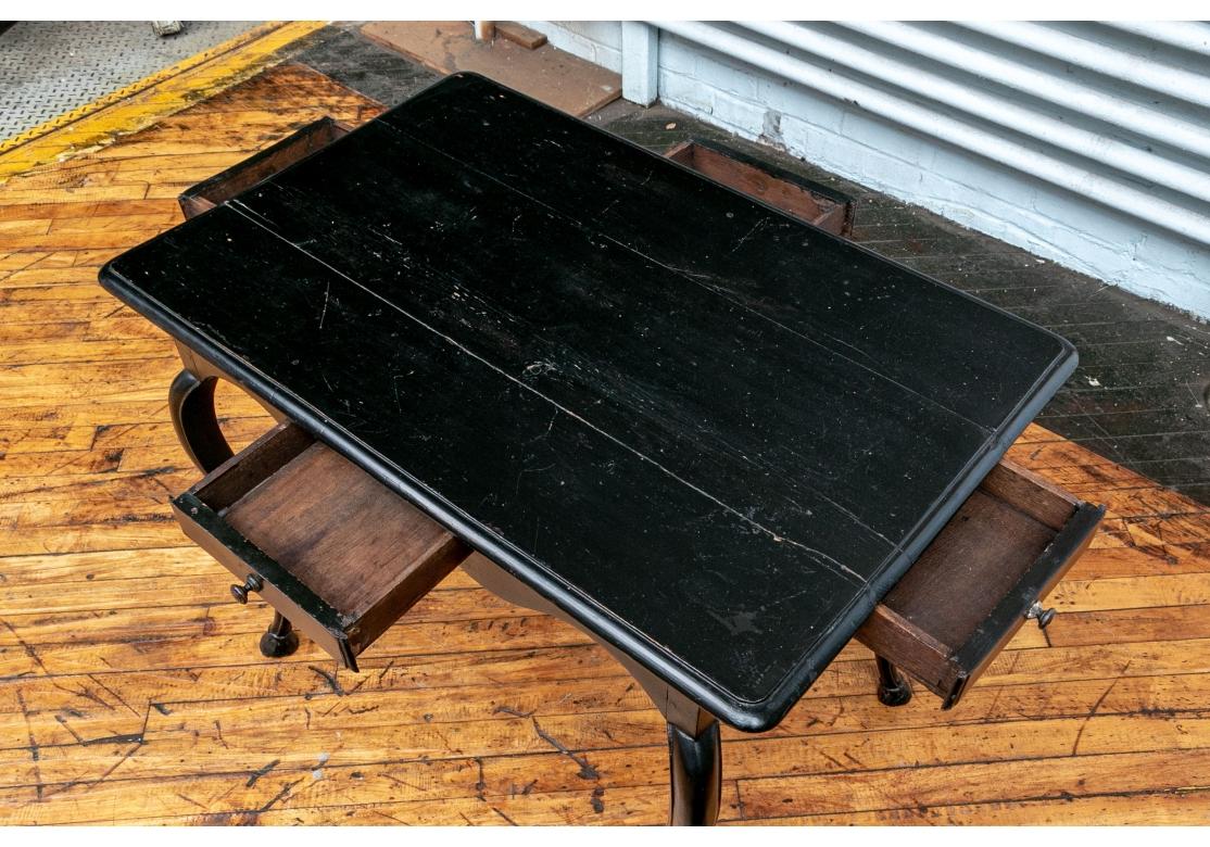 18th Century Continental Ebonized Occasional Table  In Distressed Condition For Sale In Bridgeport, CT
