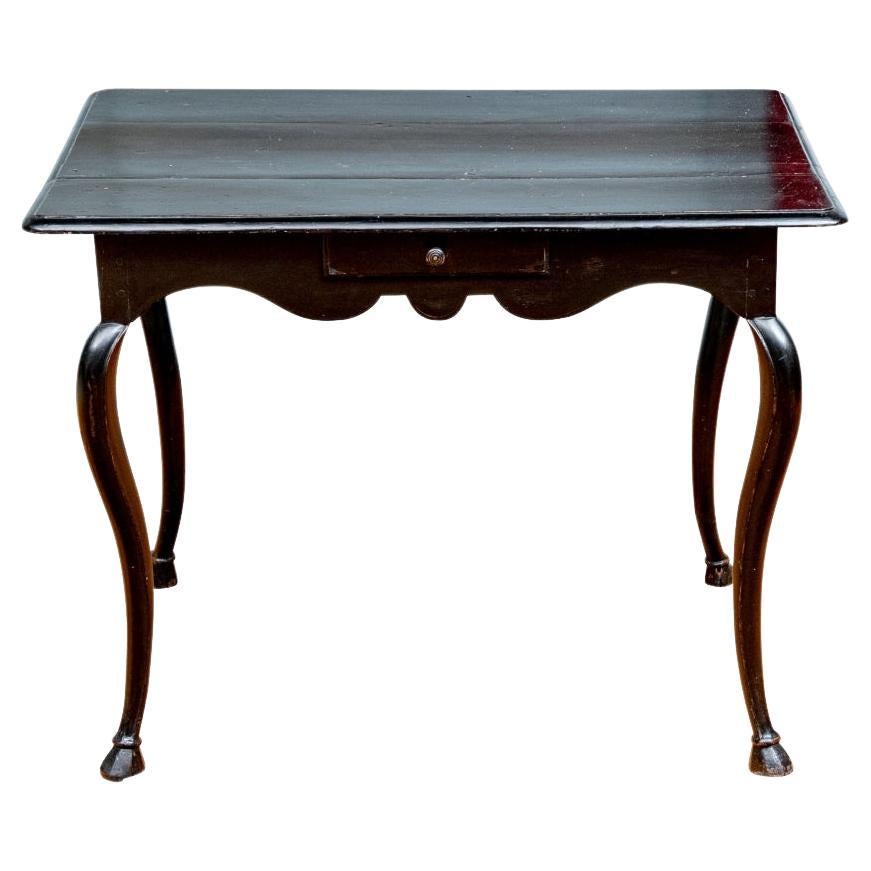 18th Century Continental Ebonized Occasional Table 