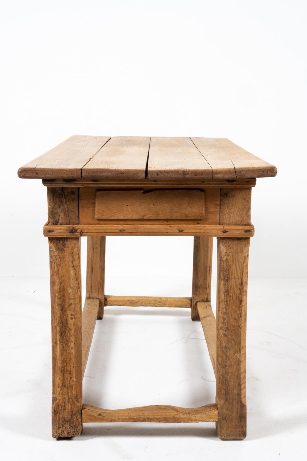 18th C. Danish Baroque Pine Table or Desk For Sale 6