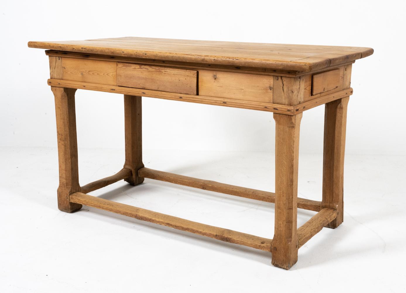 18th Century and Earlier 18th C. Danish Baroque Pine Table or Desk For Sale