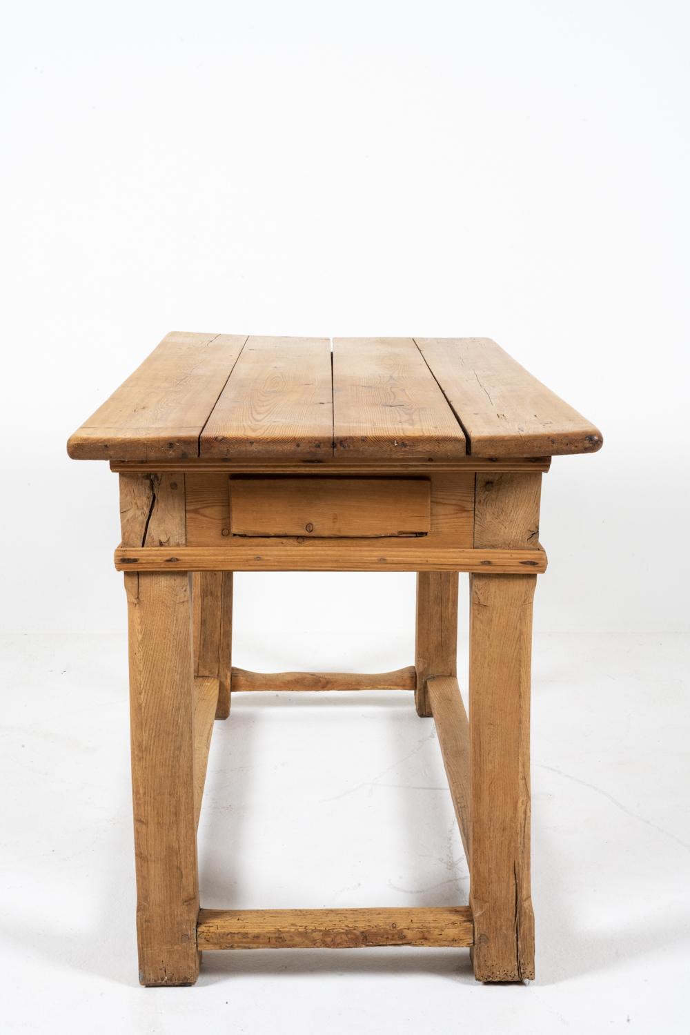 18th C. Danish Baroque Pine Table or Desk For Sale 2