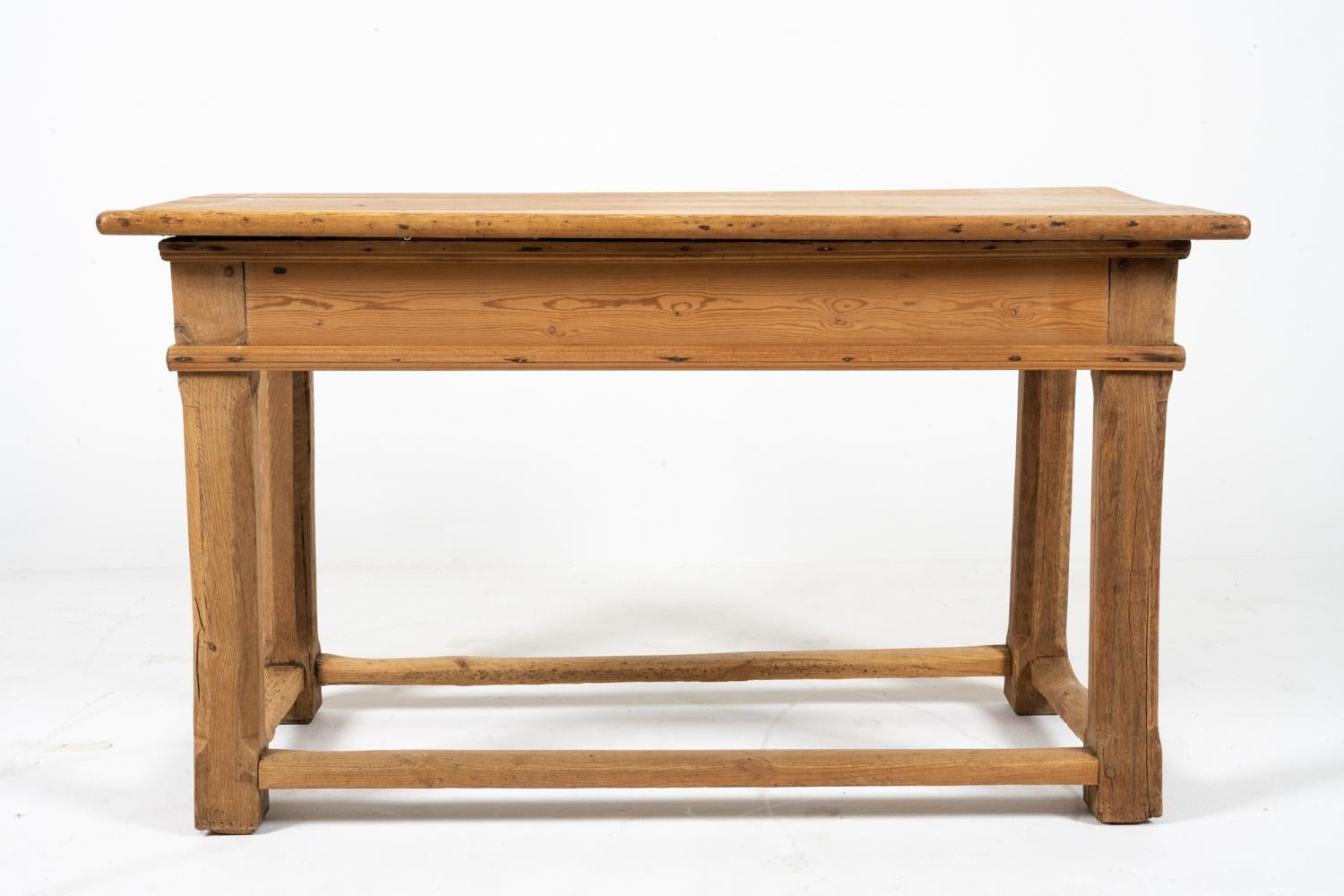 18th C. Danish Baroque Pine Table or Desk For Sale 5
