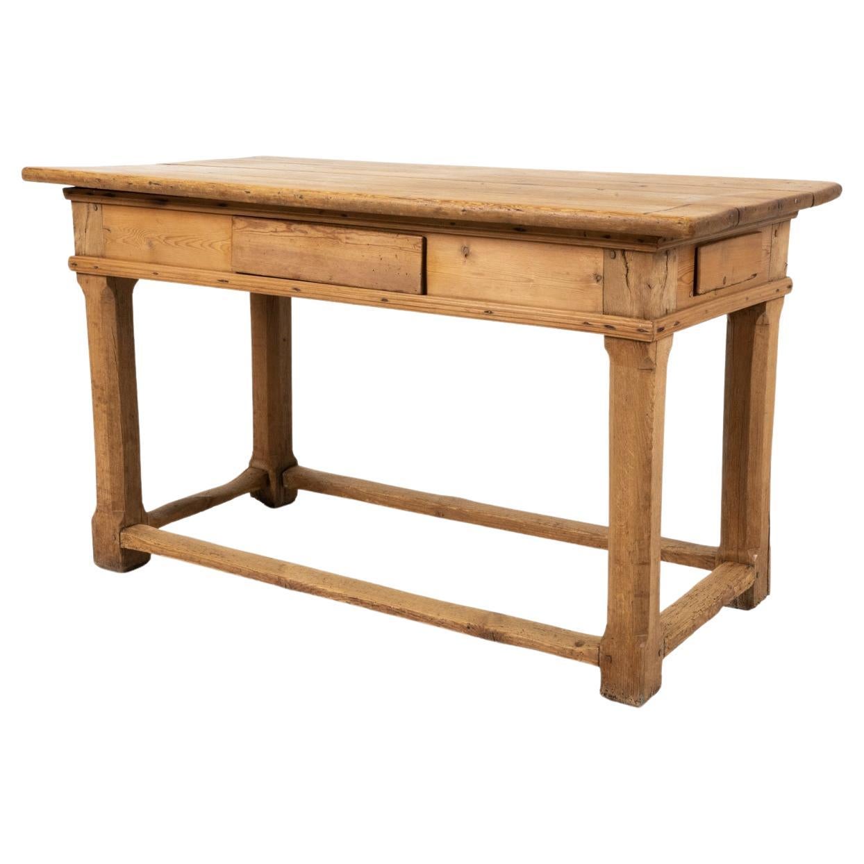 18th C. Danish Baroque Pine Table or Desk For Sale