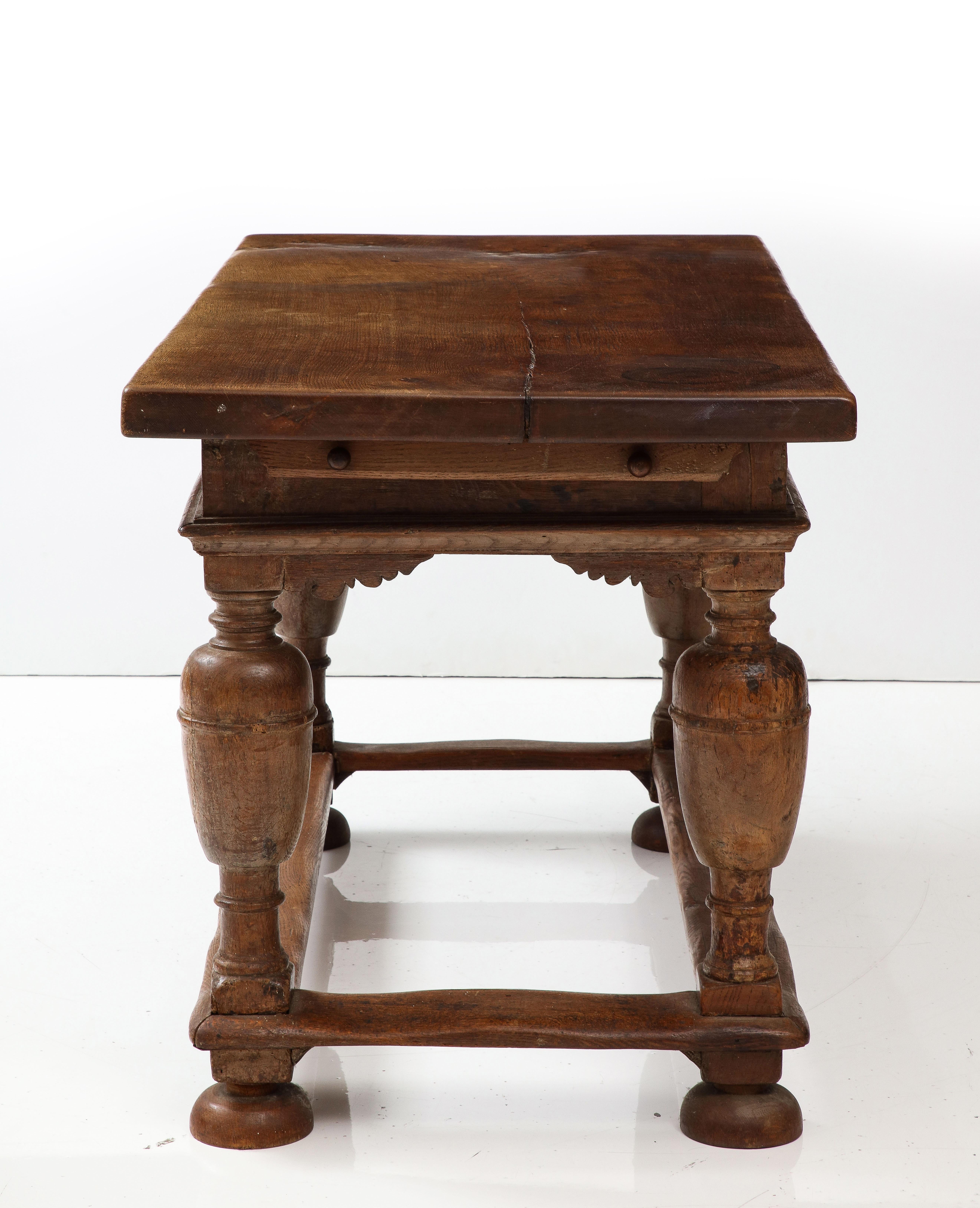 18th C. Danish Oak Table with Thick Top For Sale 4