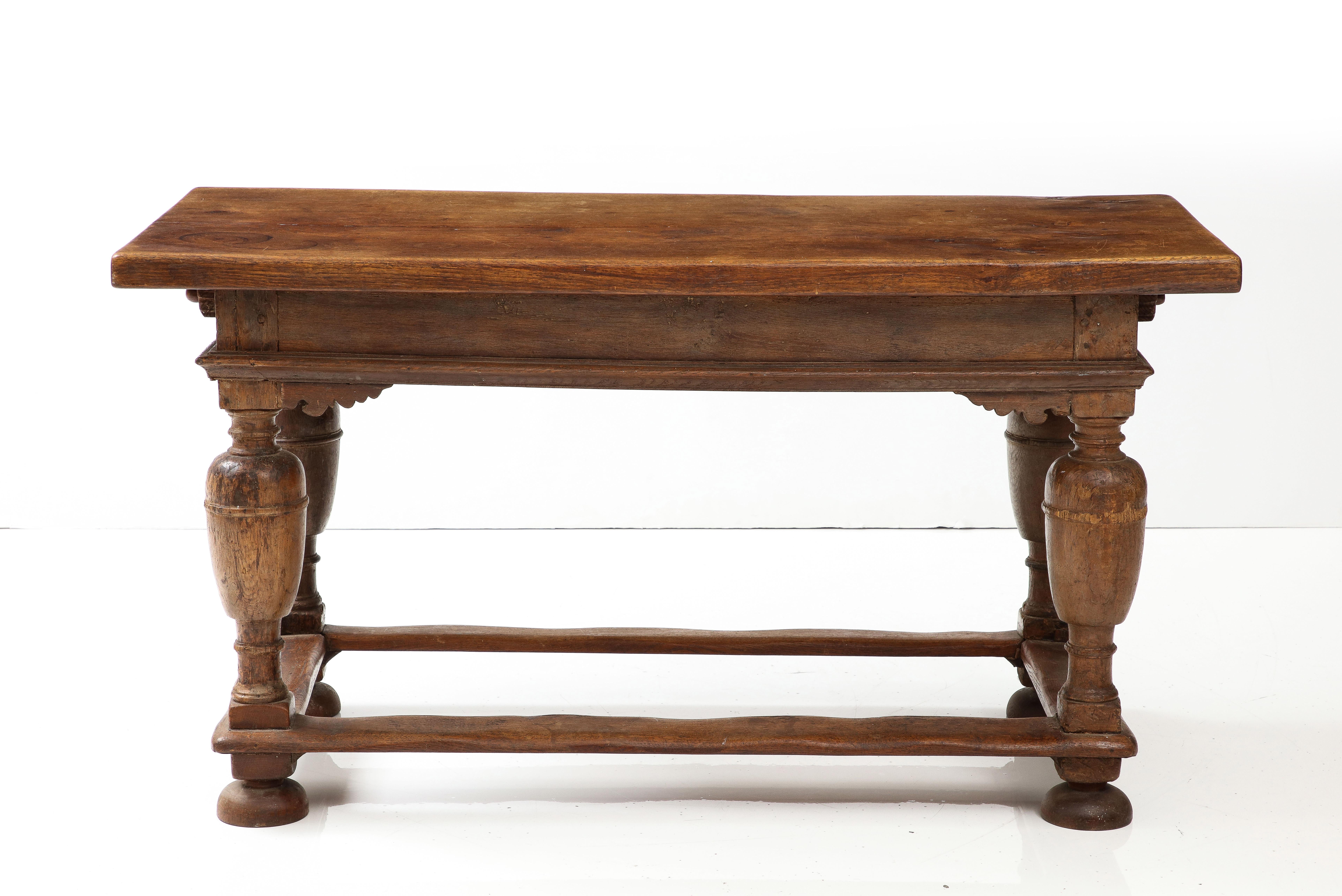 18th C. Danish Oak Table with Thick Top For Sale 7