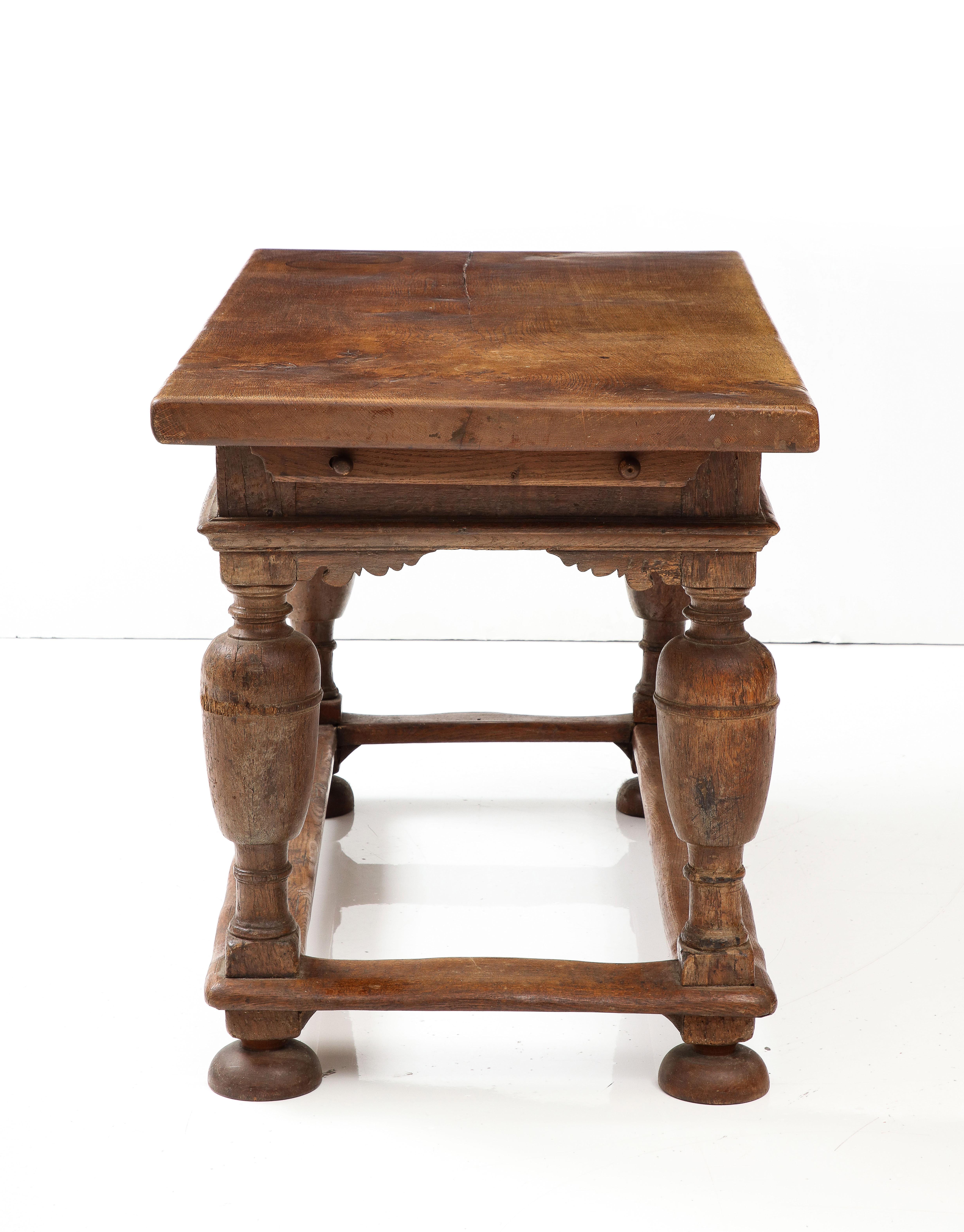 18th C. Danish Oak Table with Thick Top For Sale 8