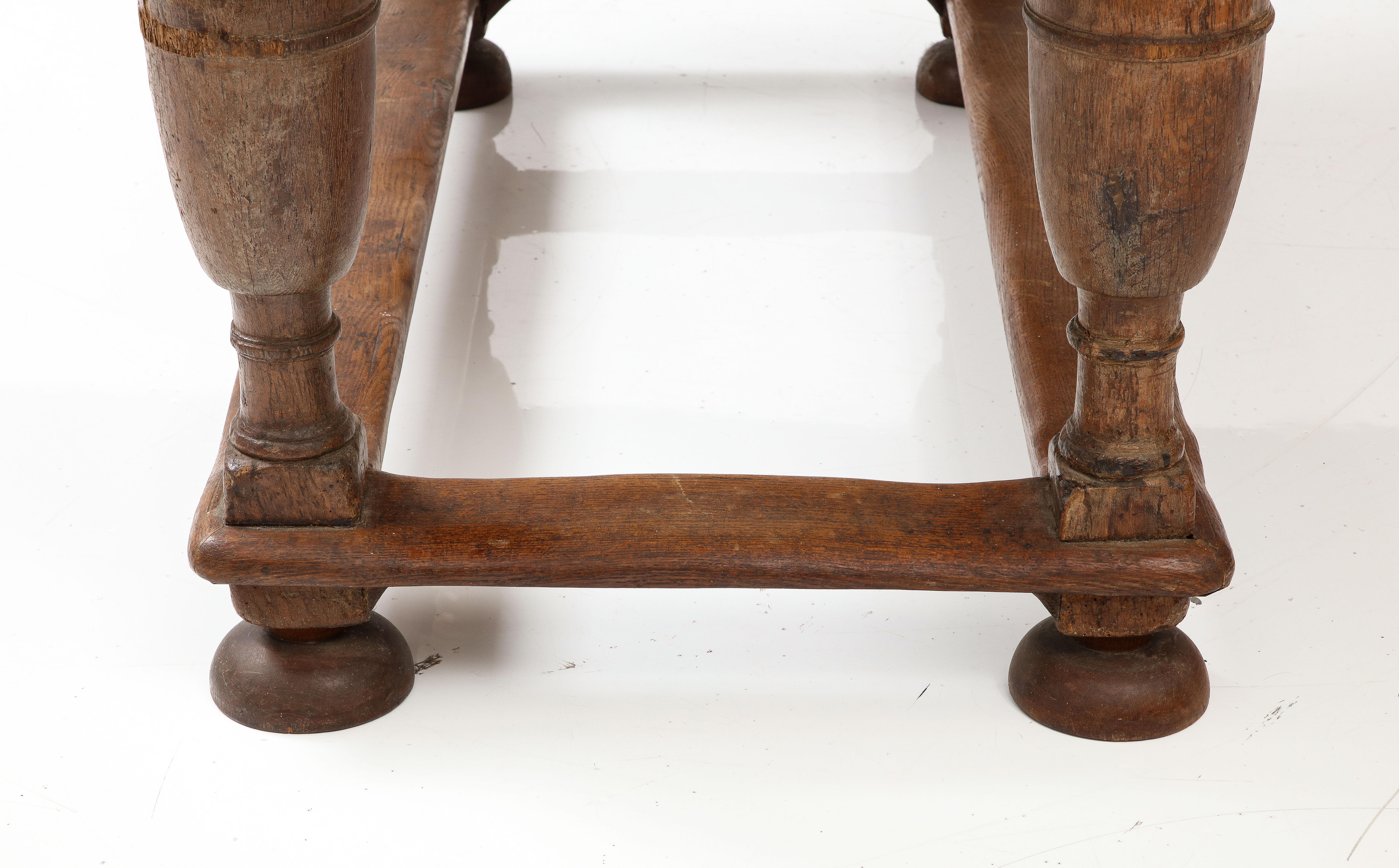 18th C. Danish Oak Table with Thick Top For Sale 9