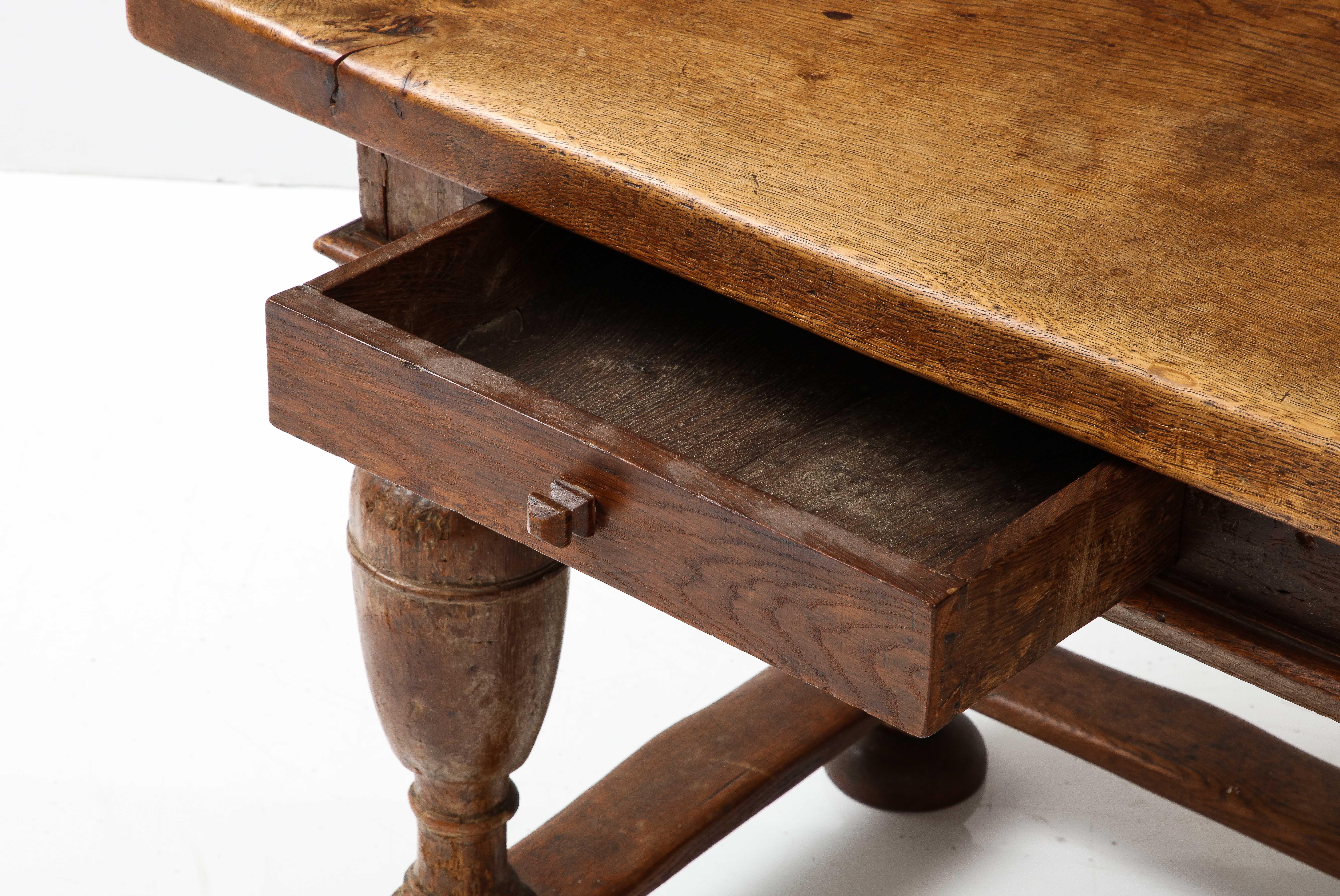 18th C. Danish Oak Table with Thick Top For Sale 3