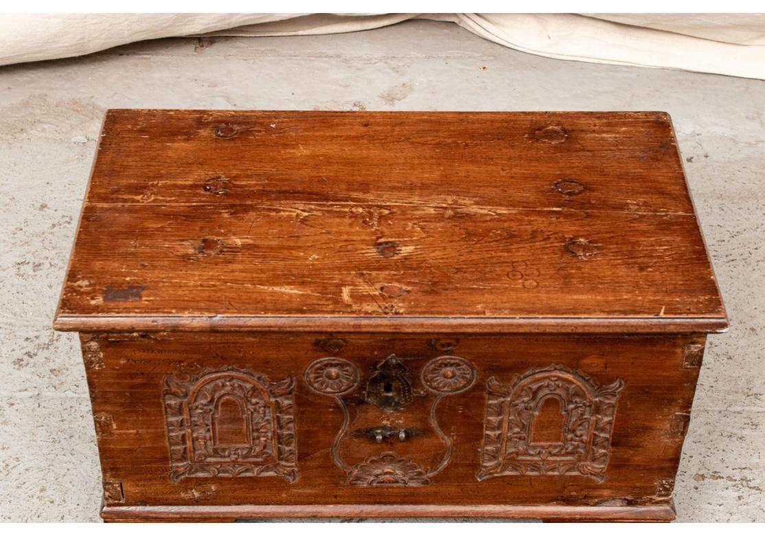 18th Century and Earlier 18th Century Diminutive Carved Mahogany Chest