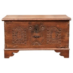 18th Century Diminutive Carved Mahogany Chest