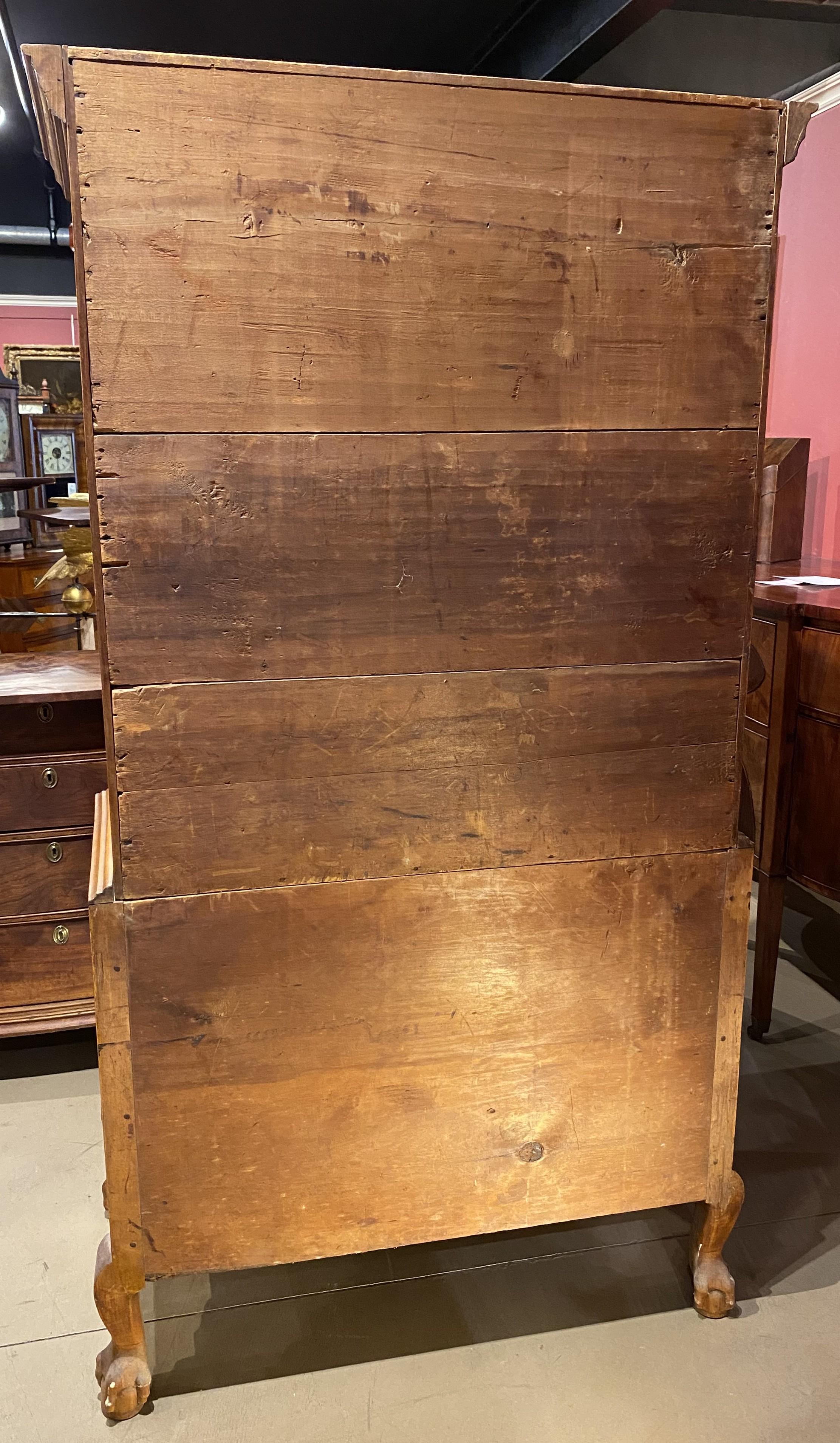 18th c Dunlap School NH Highboy in Birch With Provenance For Sale 9