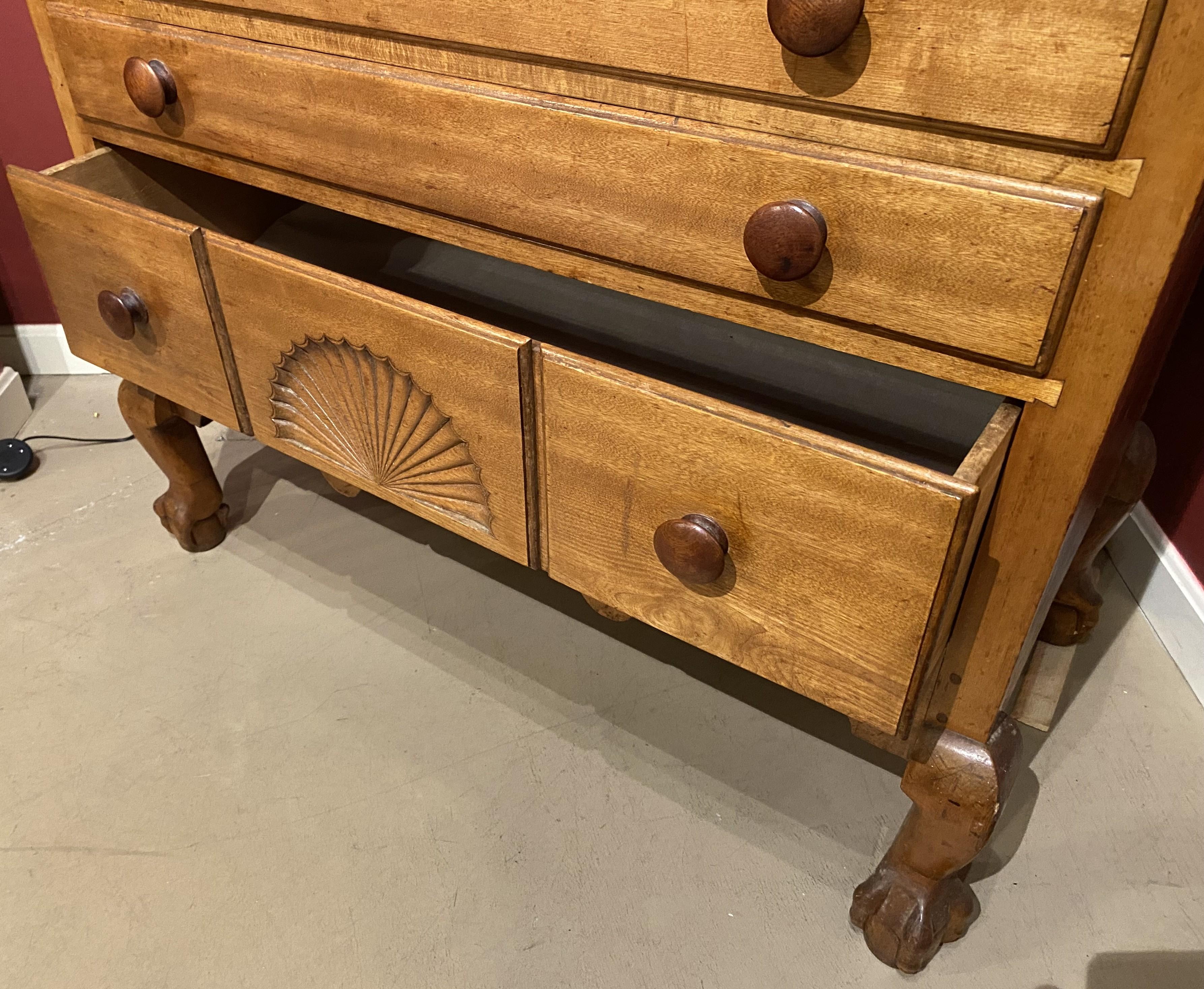 18th c Dunlap School NH Highboy in Birch With Provenance For Sale 2