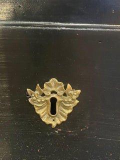 18th c. Dutch Bombe Black Painted Commode