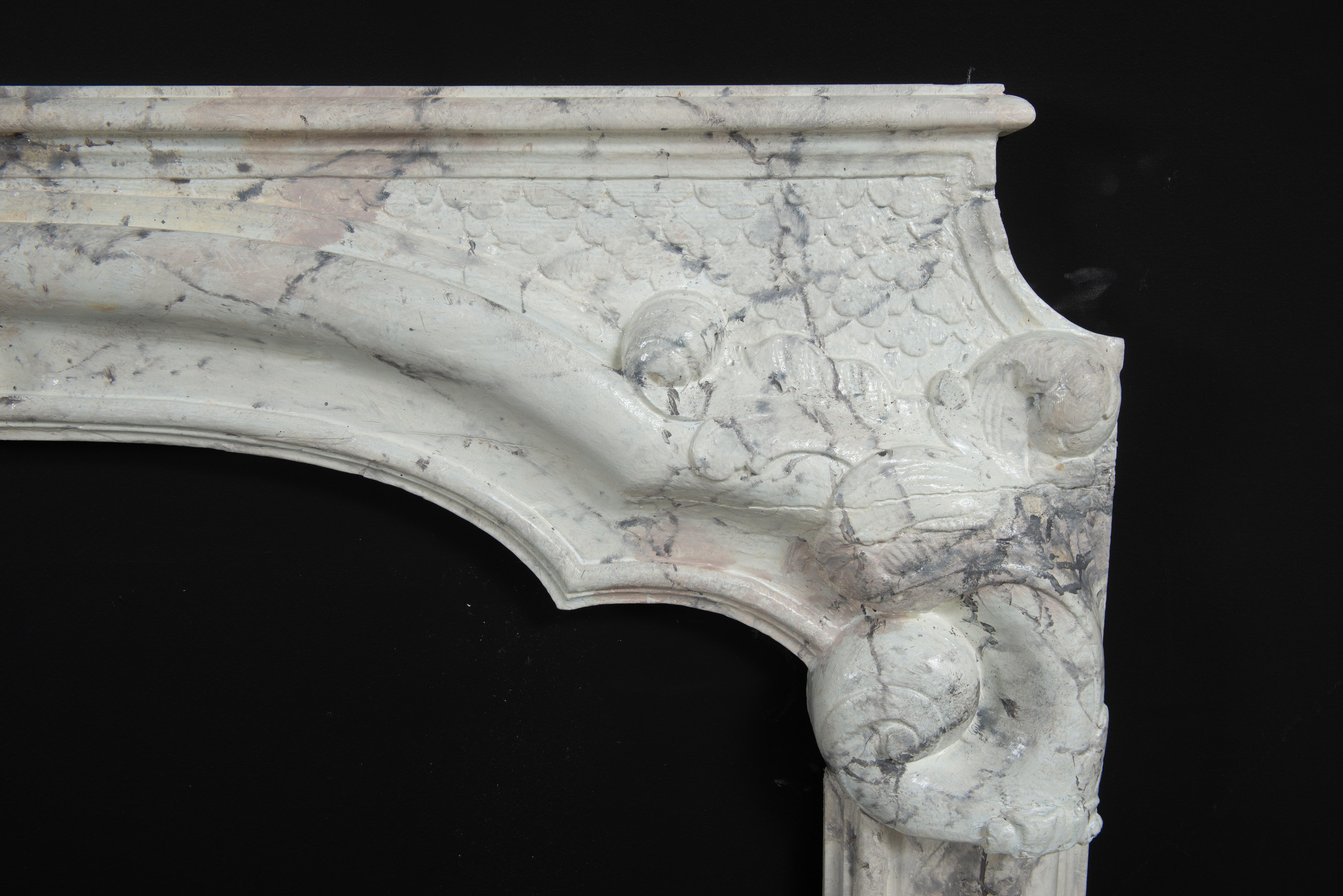 18th C. Dutch Louis XIV Fireplace Mantel For Sale 6