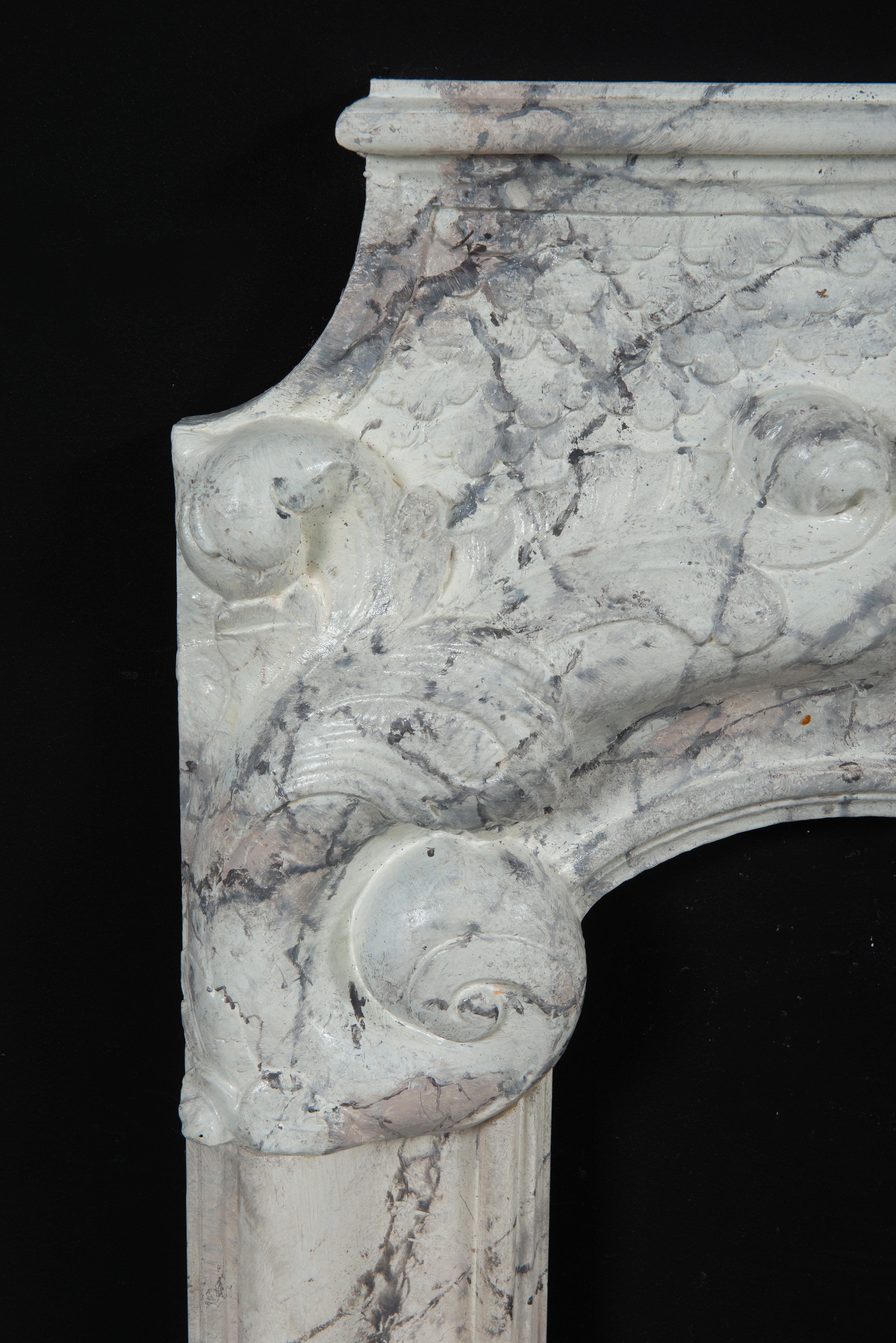 18th C. Dutch Louis XIV Fireplace Mantel For Sale 9