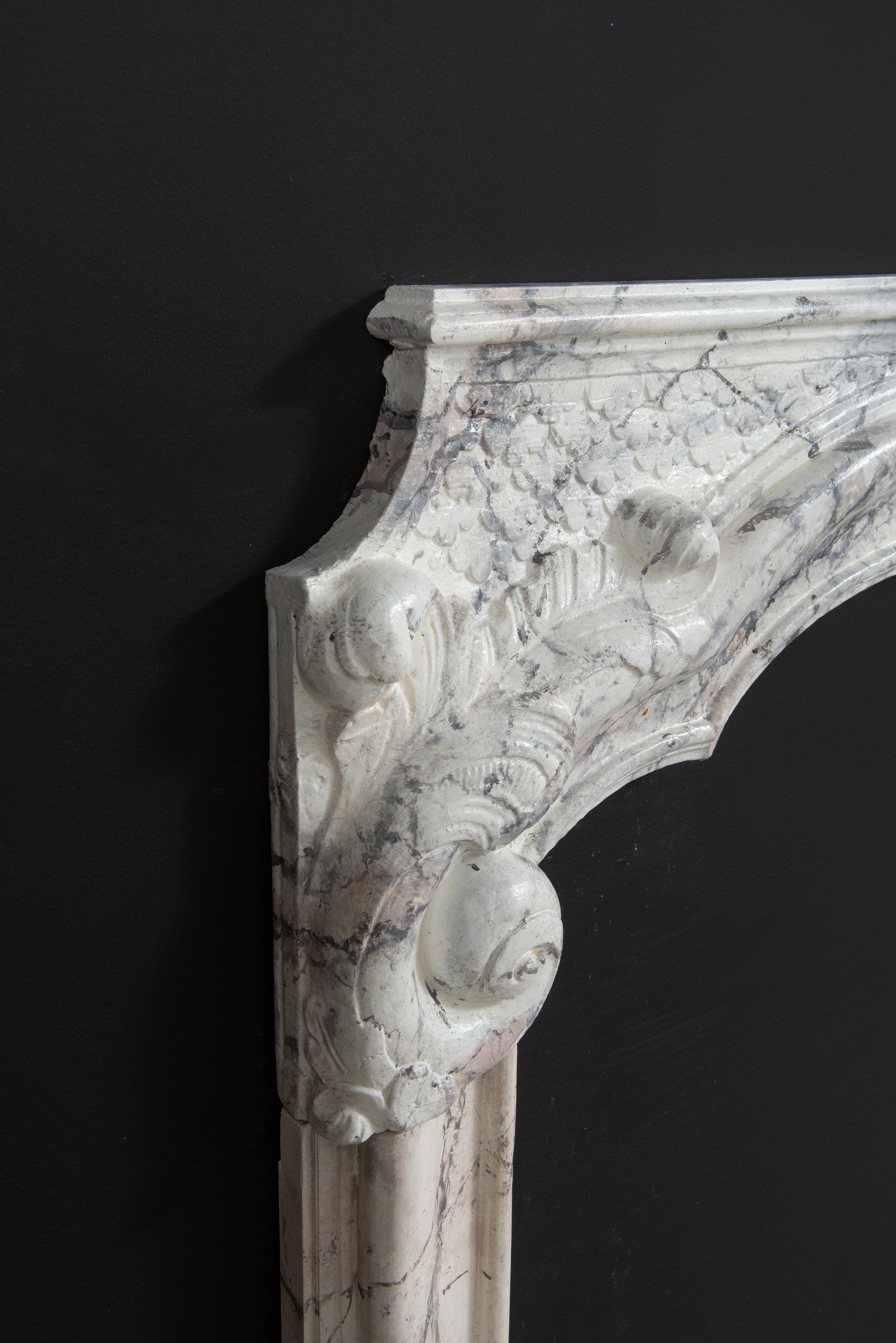 18th C. Dutch Louis XIV Fireplace Mantel For Sale 1