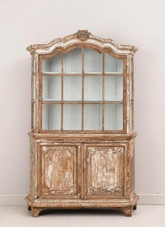 Dutch Vitrine Cabinet in Original Patina, 18th c. Rococo Period