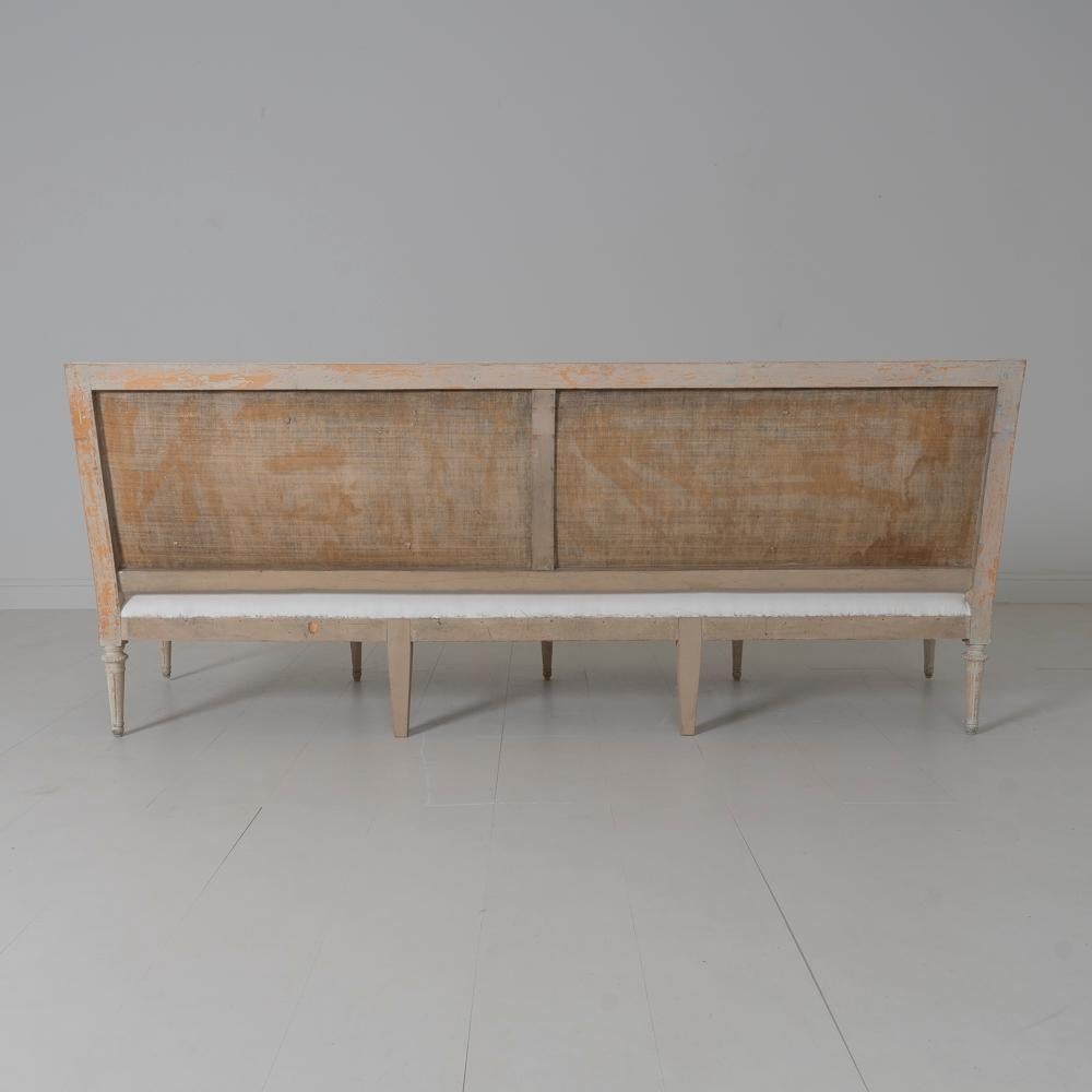 18th Century Early Gustavian Period Painted Sofa Bench by Jacob Malmsten 5