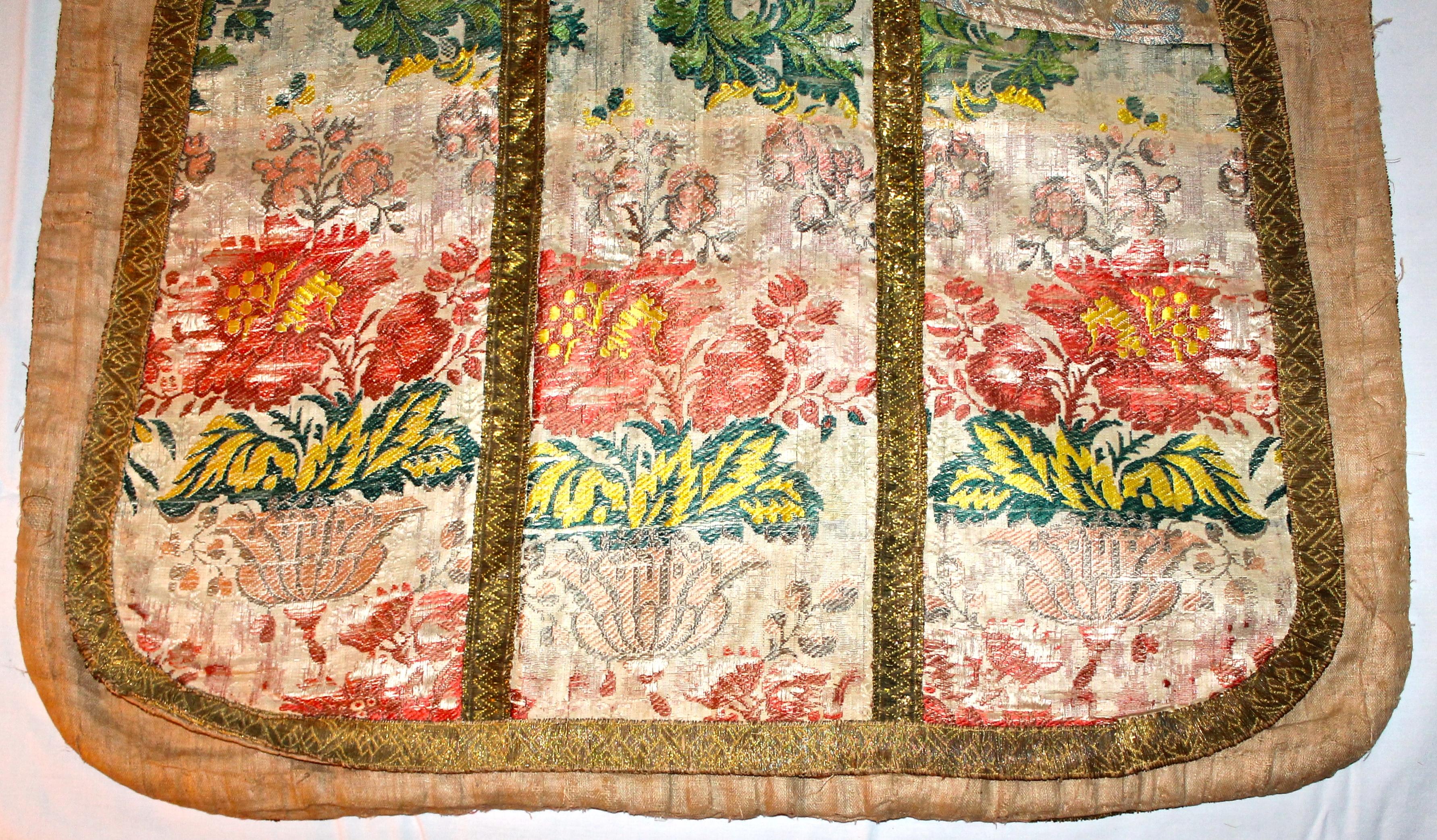 18th Century Embroidered French Chasuable In Fair Condition In Sharon, CT