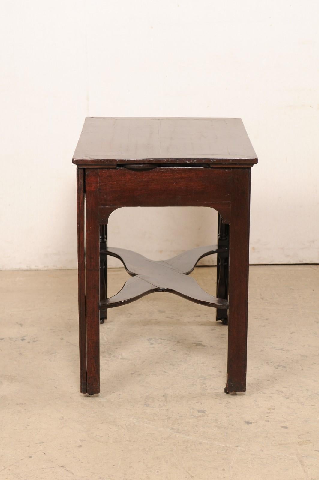 18th C. English Architect's Table w/Unique Legs, Expanding Top, & Candle Shelves For Sale 5