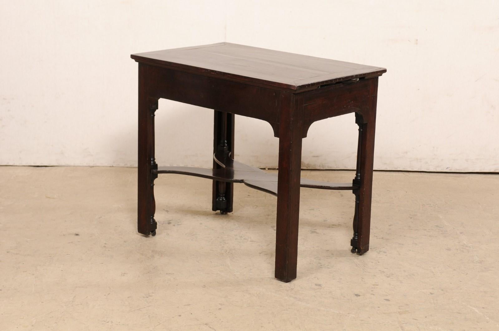 18th C. English Architect's Table w/Unique Legs, Expanding Top, & Candle Shelves For Sale 3