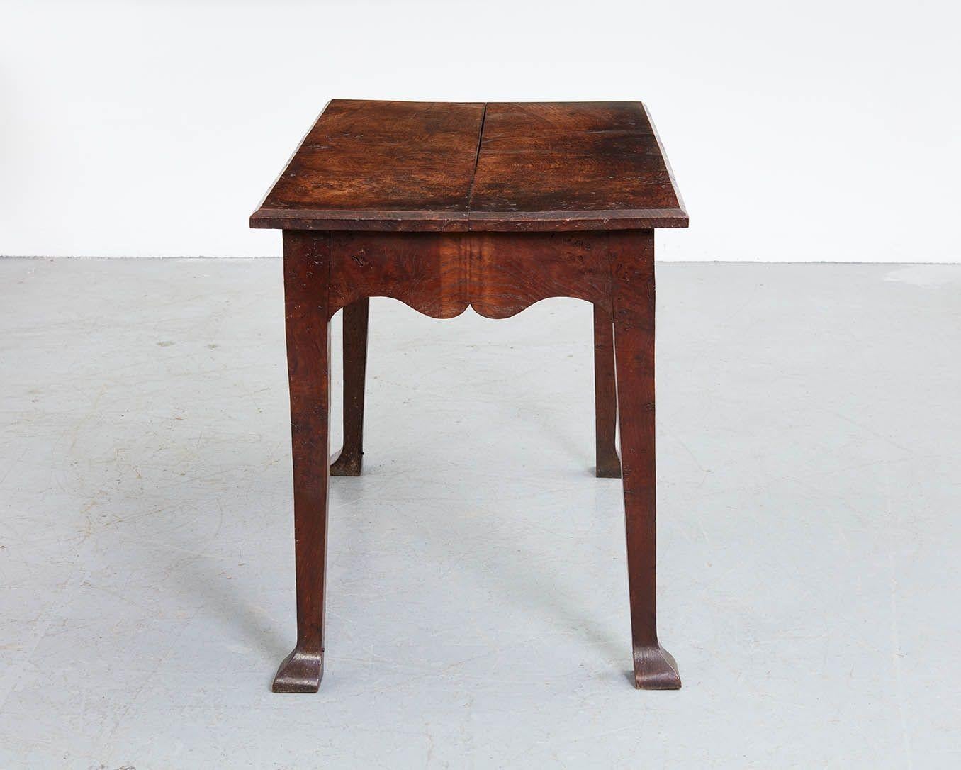 George I 18th c. English Burr Oak Center Table For Sale