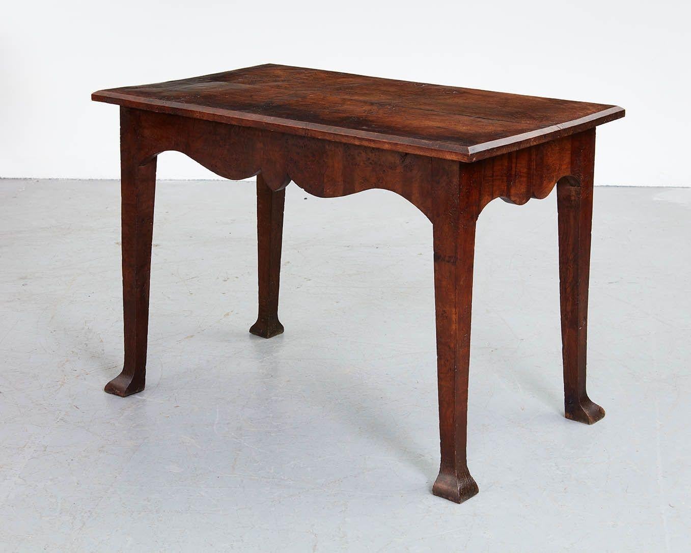 18th c. English Burr Oak Center Table For Sale 2