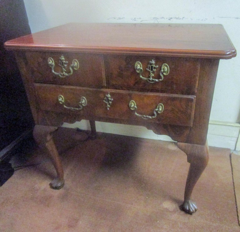 Late 18th Century 18th C English Chippendale Walnut Three-Drawer Lowboy For Sale
