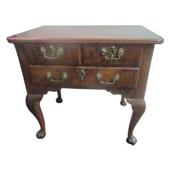18th C English Chippendale Walnut Three-Drawer Lowboy