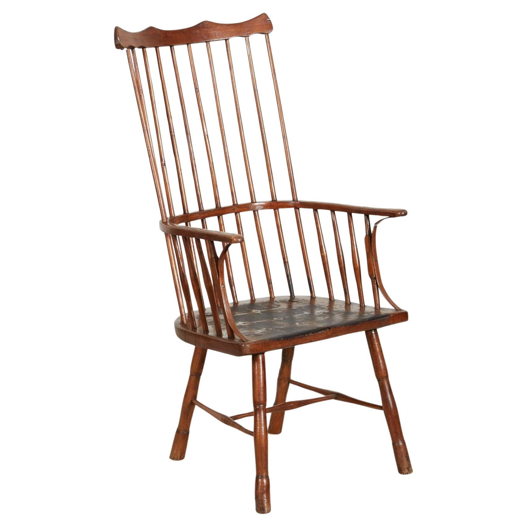 18th c. English Comb Back Windsor Armchair