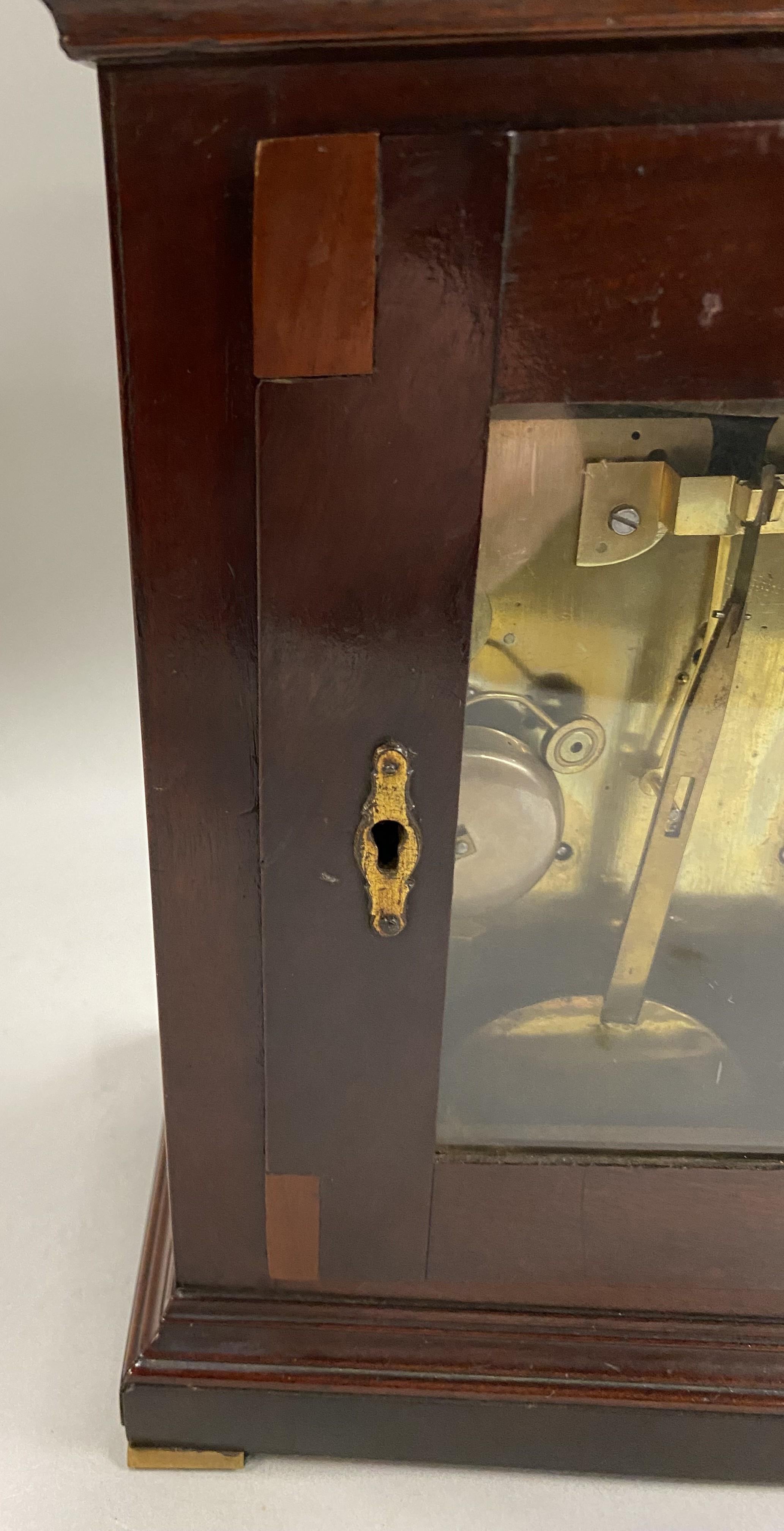 18th c English Edward Foster Mahogany Bracket Clock 2