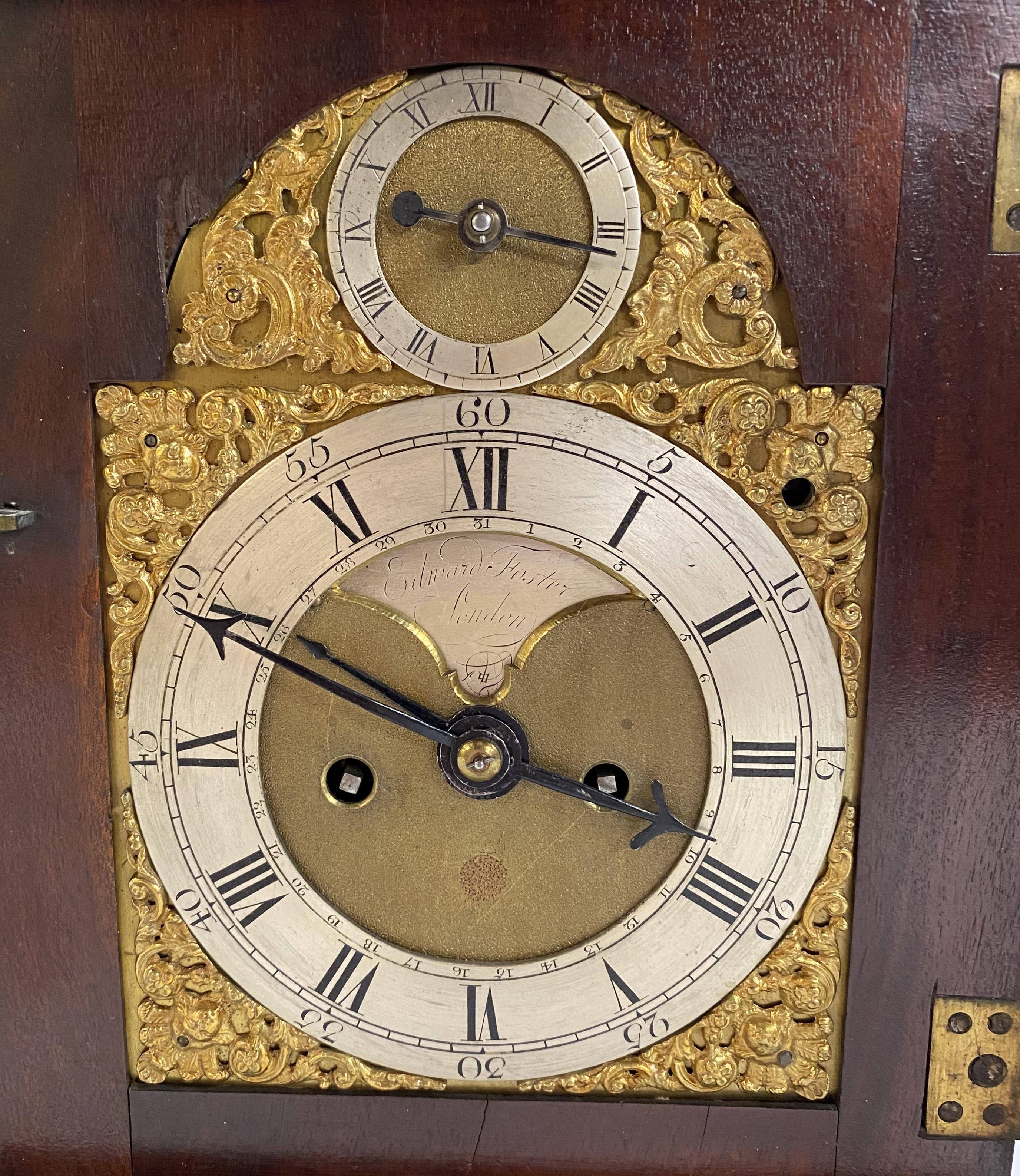 Gilt 18th c English Edward Foster Mahogany Bracket Clock