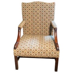 18th Century English Gainsborough / Reading Chair, Walnut, Circa, 1775