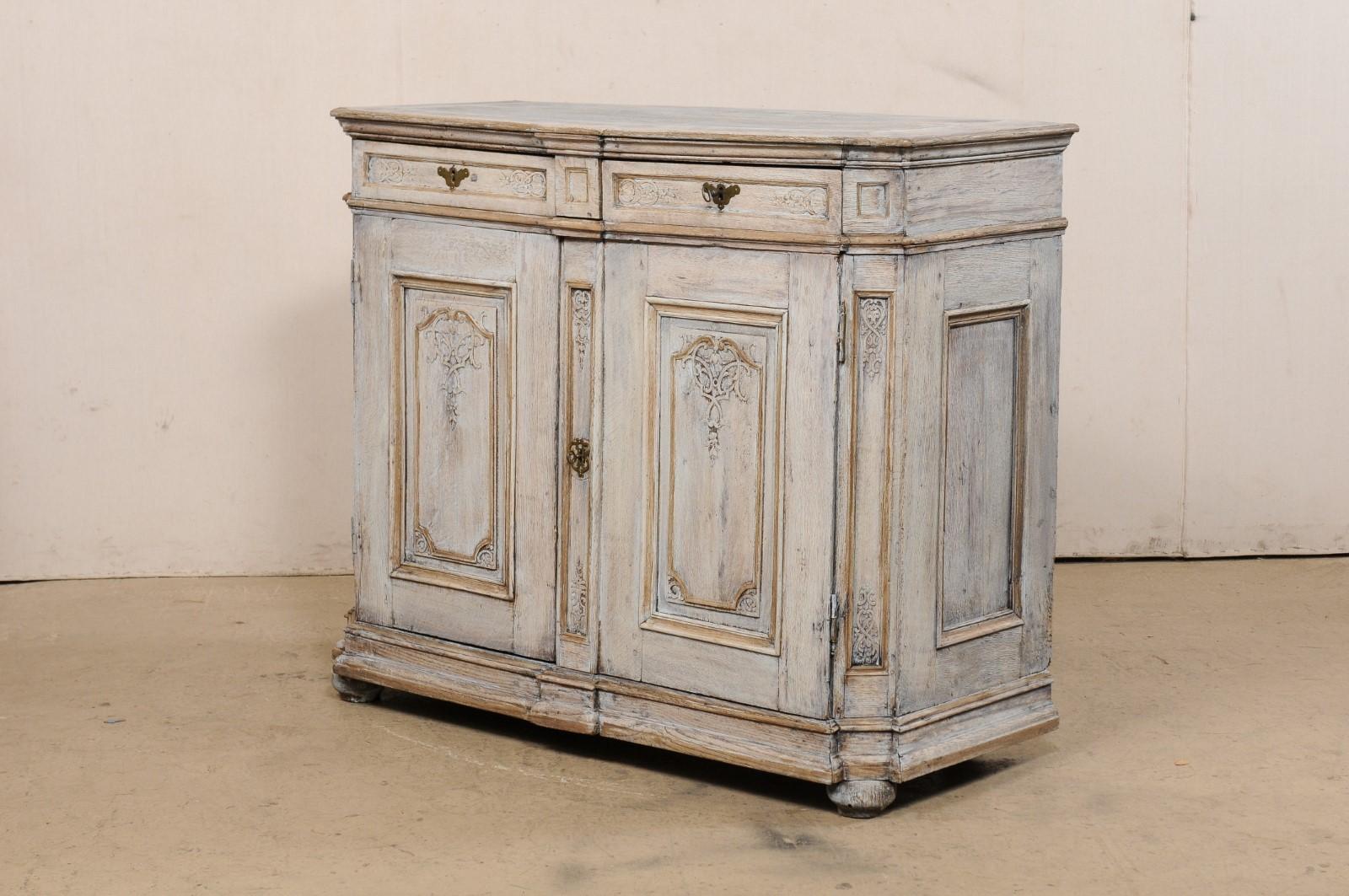 18th C. English Hand-Carved & Painted Buffet Cabinet For Sale 4
