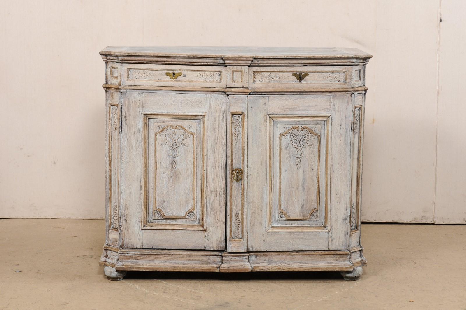18th C. English Hand-Carved & Painted Buffet Cabinet For Sale 5